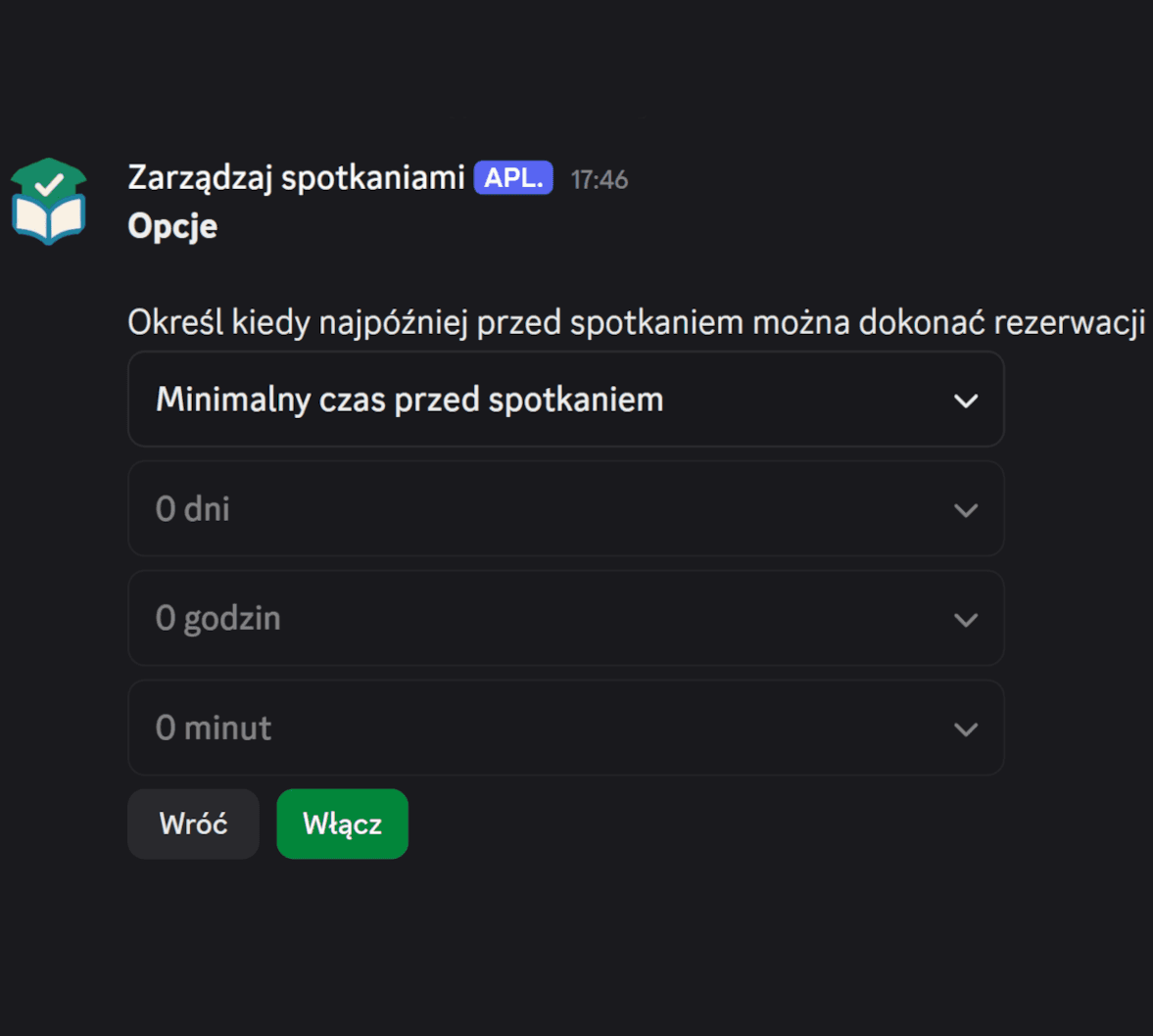Panel w komunikatorze Discord